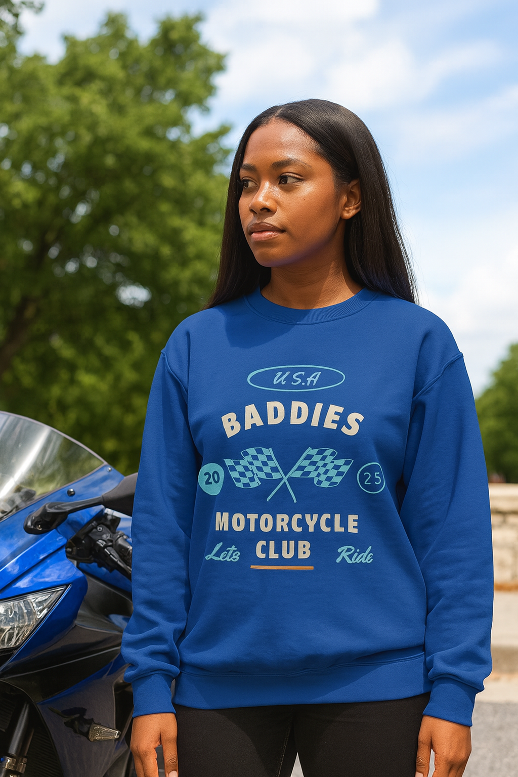 NEW! Motorcycle Club Crewneck